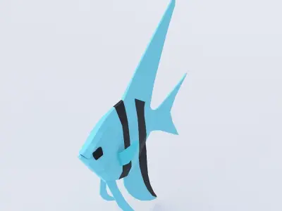Fish 3d model paper Low-poly 3D model