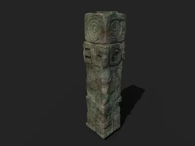 Mesoamerican pillar 3D model
