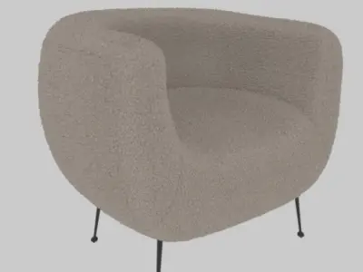 buckle-chair lounge chair with legs Free 3D model