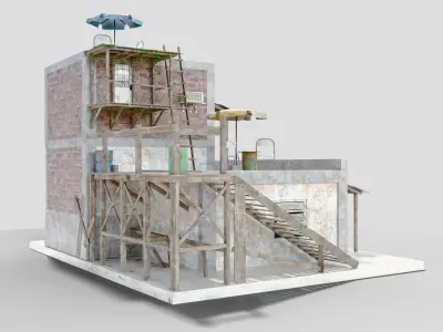 Slum Favela Low-poly 3D model