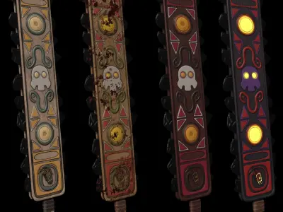 Aztec Weapon Pack Low-poly 3D model