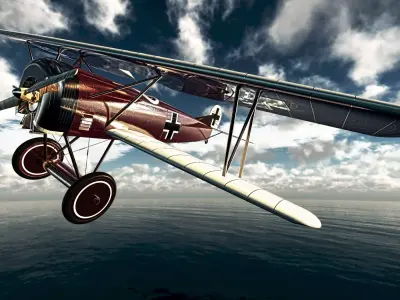 Fokker D VII German fighter plane 3D model