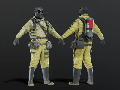 HAZMAT NBC Suit Rigged 3D model