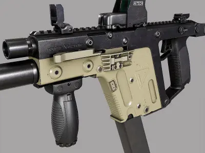 Kriss vector gun weapon PBR realistic 3d model Low-poly 3D model