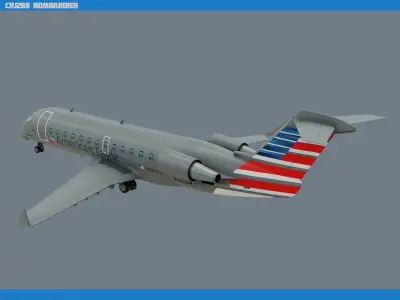 CRJ200 American Eagle Low-poly 3D model