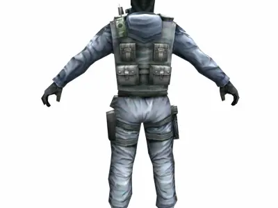 R3 Gas mask Army Soldier Low-poly 3D model