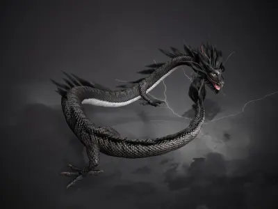 Chinese dragon loong  Low-poly 3D model