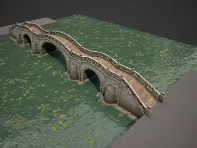 Long Stone Bridge Low-poly 3D model