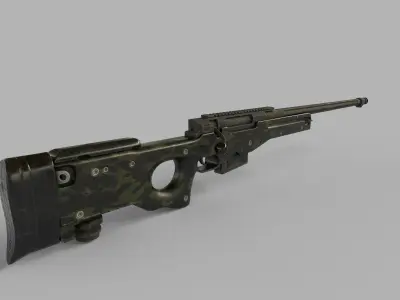AWM Sniper Rifle Low-poly 3D model Low-poly 3D model