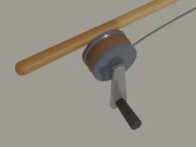 Toon Fishing Pole 3D model