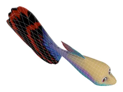 Guppy Fish Cartoon Animated Low-poly 3D model