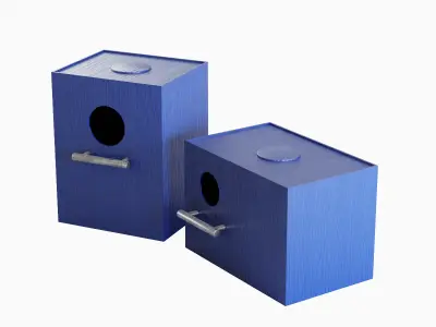 Colored Birdhouse 04 Low-poly 3D model