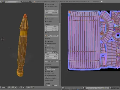 Rocket launcher in sky Low-poly 3D model