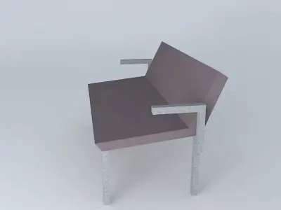 Comfortable couch with feet and arm rests  Free 3D model