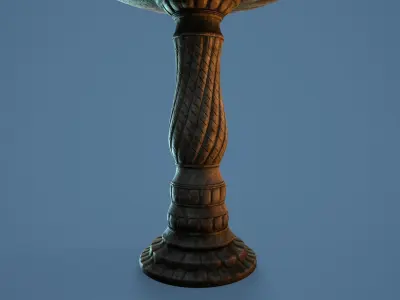 Birthbath bird bath Low-poly 3D model