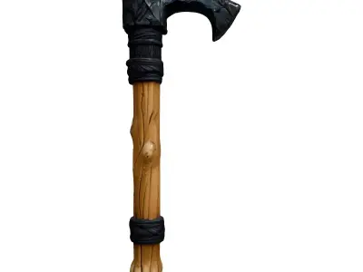 Stylized LowPoly Viking Axe Low-poly 3D model
