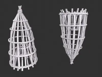 Bamboo Fish Trap Low-poly 3D model