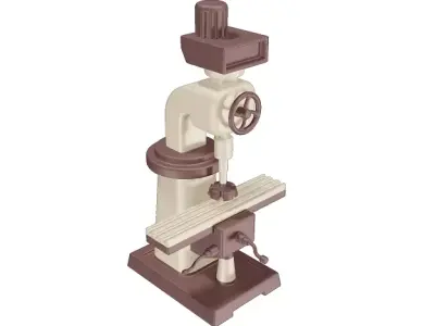 Fabulous Milling Machine Toy Low-poly 3D model