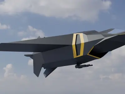 Low poly space fighter Low-poly 3D model 3D model