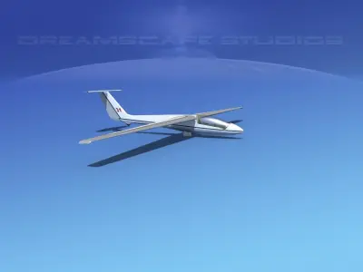 SZD-36 Cobra Glider V01 Low-poly 3D model