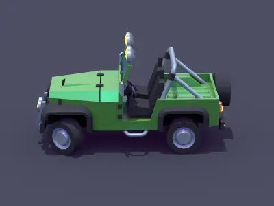 Jeep 4x4 Low-poly 3D model