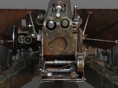 2A36 Giatsint-B - Soviet 152mm towed field gun Low-poly 3D model