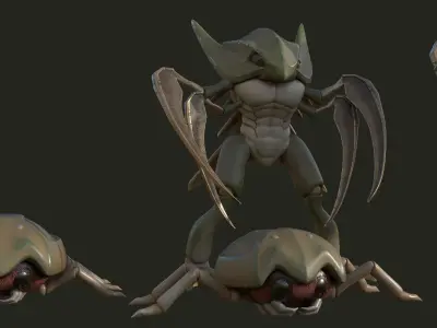 Creature Monster Bundles- Insects- evolution variety pack Low-poly 3D model