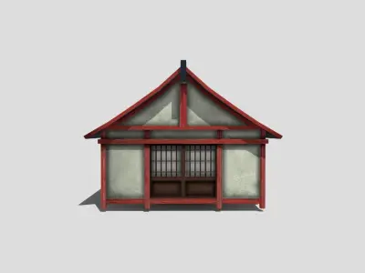 Medieval Asian House Low-poly 3D model