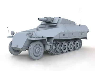 SDKFZ 251 - Ausf D - Kanonenwagen Stummel 3D model