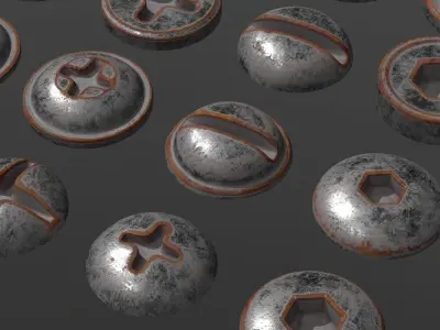 Screw Heads Collection 3D model