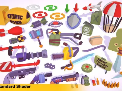 Hypercasual Action Props Pack Volume 2 Low-poly 3D model