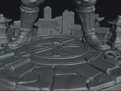 Neon Shogun Cyber Samurai STL Miniature for 3D Printing 3D print model