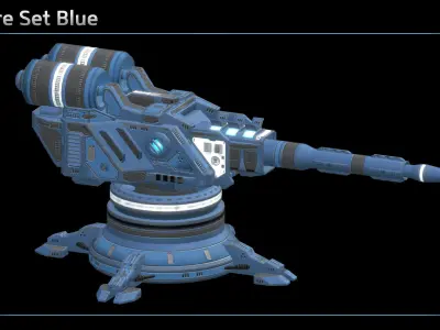 Laser Turret Low-poly 3D model