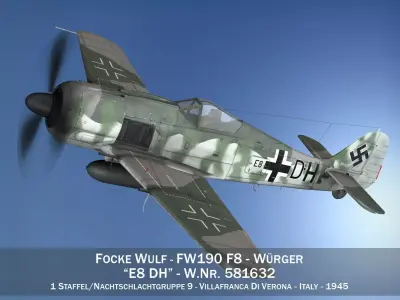 Focke Wulf - FW190 F8 - E8 DH 3D model