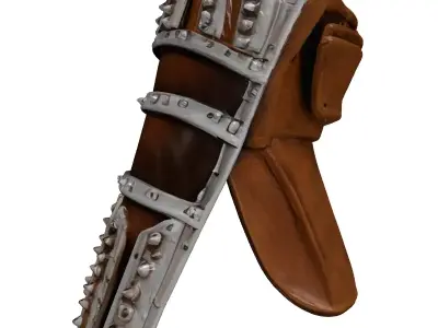 Weathered Leather Gauntlet 3D Model 3D model