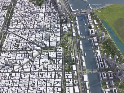 Buenos Aires Low-poly 3D model