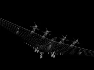 Northrop B-25 Flying Wing Low-poly 3D model