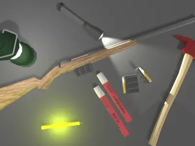 Survival Starter Pack Low-poly 3D model