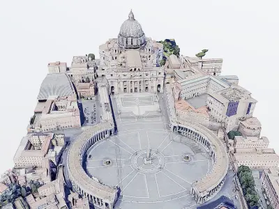 St Peters Square-San Pietro- Vatican Low-poly 3D model