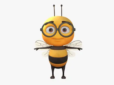 Cartoon Bee 3D model 2