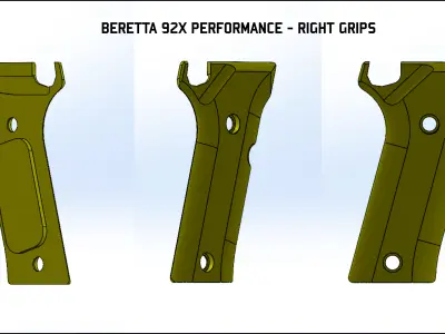 Beretta 92X Performance Grips 3D model