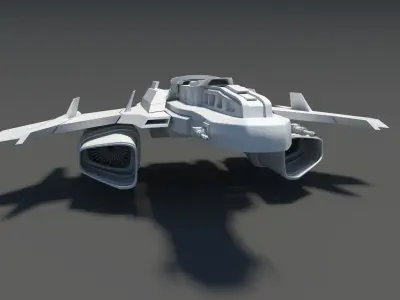 Spaceship Spacecraft Jet Low-poly 3D model