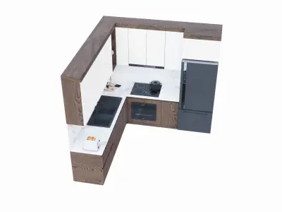 Kitchen Furniture Interior  Low-poly 3D model