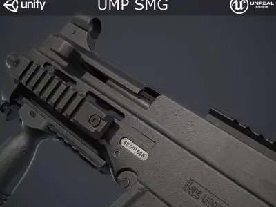 UMP Submachine Gun Low-poly 3D model