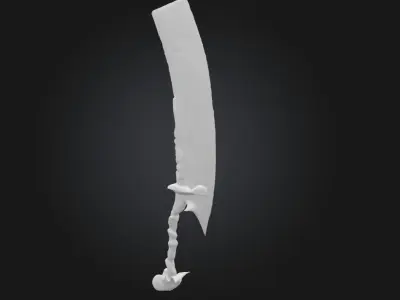 Eldritch Cleaver Stylized Fantasy Horror Weapon Low-poly 3D model