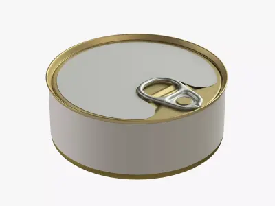 canned food round tin metal aluminium can 01 3D model