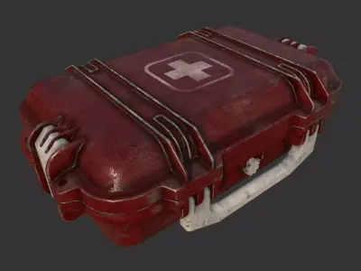 First Aid Medical Kit Case Low-poly 3D model