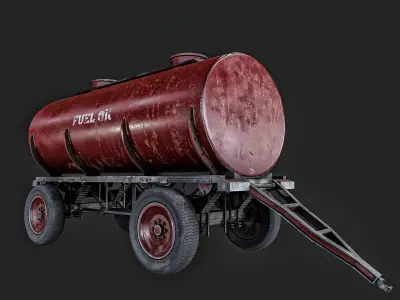 Oil  And Water Trailer Low-poly 3D model