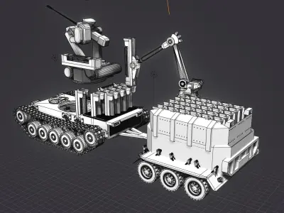 Military Tank Vehicle Robot Loader 3D model