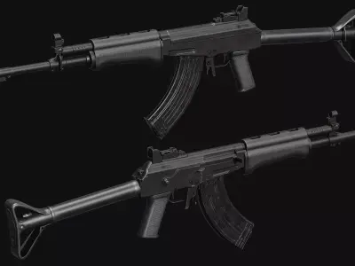 RK-62 Rifle Low-poly 3D model